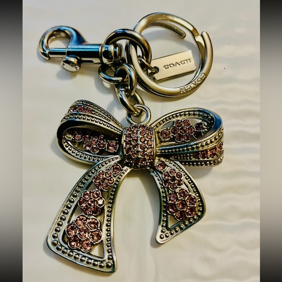 Coach Silver and Pink Bow Keychain - Picture 12 of 17
